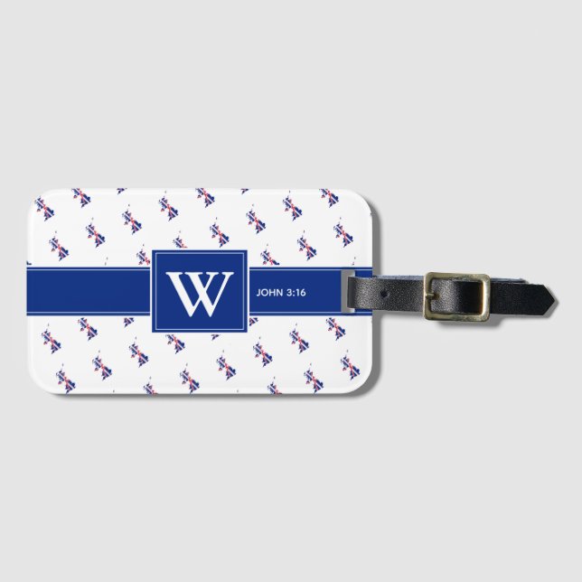 Étiquette À Bagage Royaume-Uni GRANDE-BRETAGNE Christian Monogram Bag (Devant Horizontal)