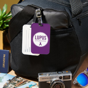 Étiquette À Bagage Ruban de sensibilisation Lupus pourpre
