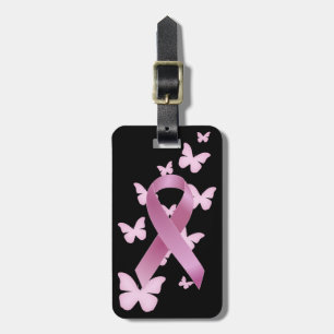 Étiquette À Bagage Ruban rose de conscience