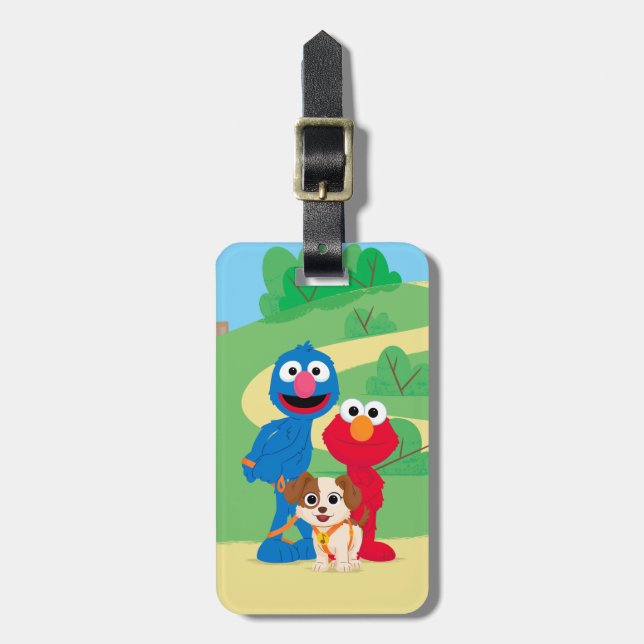 Étiquette À Bagage Rue Sésame | Tango Avec Grover & Elmo (Devant Vertical)