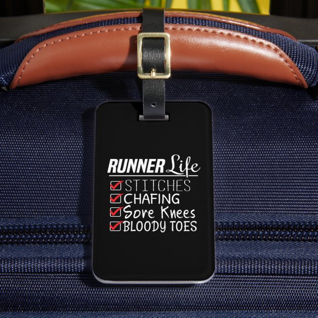 Étiquette À Bagage Runner's Life Funny Marathon Running Checklist (Insitu Rectoal 2)
