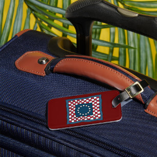 Étiquette À Bagage Russe Patriotic Americana Quilt Motif USA Art
