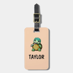 Étiquette À Bagage Sac à dos coloré personnalisé à tortue mignonne