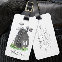 Sac de golf personnalisé avec monogramme noir