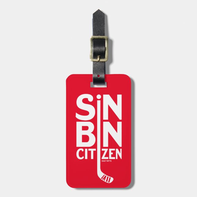 Étiquette À Bagage Sac de hockey citoyen Red Sin Bin (Devant Vertical)