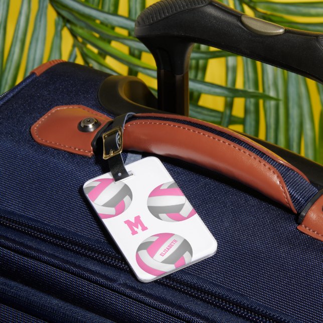 Étiquette À Bagage sac de volley-ball gris rose (Insitu Rectoal 1)