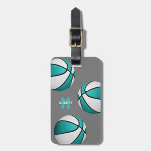 Étiquette À Bagage sac de voyage de basket blanc turquoise pour fille