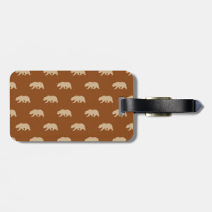 Étiquette À Bagage Saddle Brown et Tan Grizzly Motif