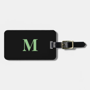 Étiquette À Bagage Sage Green Black Monograms Fête Cadeau Favoriser