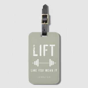 Étiquette À Bagage Sage Green Fitness Citation Ascenseur Comme Vous L