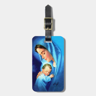 Étiquette À Bagage Sainte Vierge Marie avec Bébé Jésus