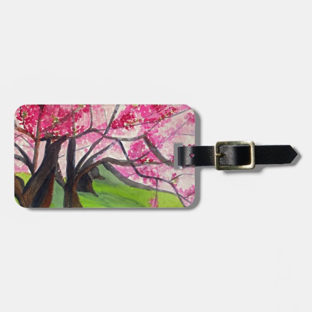 Étiquette À Bagage Sakura art japonais de fleurs de cerisier (Devant horizontal)