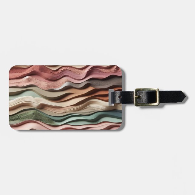 Étiquette À Bagage Sandy Waves Earth-Tone (Devant horizontal)