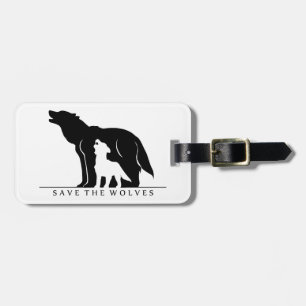 Étiquette À Bagage Sauvez les loups (le ver blanc.)