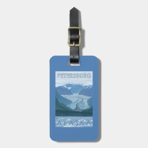 Étiquette À Bagage Scène de glacier - Pétersbourg, Alaska