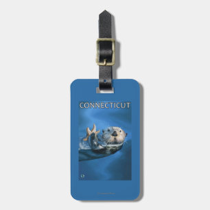 Étiquette À Bagage Scène de loutre de ConnecticutSea
