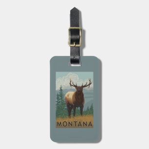 Étiquette À Bagage Scène de MontanaElk