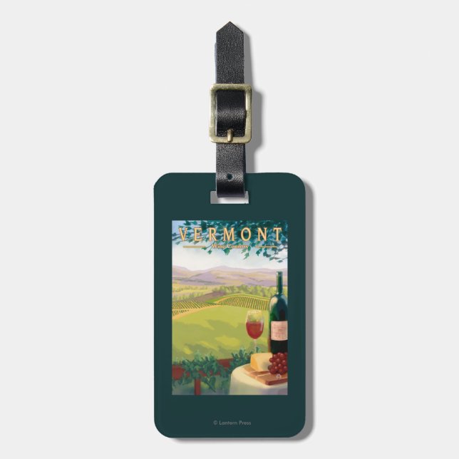 Étiquette À Bagage Scène de pays de VermontWine (Devant Vertical)
