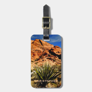 Étiquette À Bagage Scène du désert avec sac sud-ouest Yucca