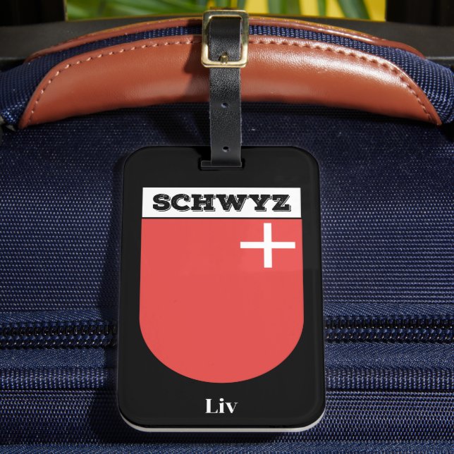 Étiquette À Bagage Schwyz, Suisse | Armoiries des cantons suisses (Insitu Rectoal 2)
