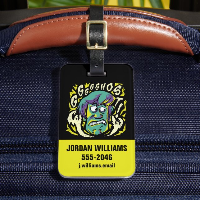 Étiquette À Bagage Scooby-Doo | Shaggy effrayée (Insitu Rectoal 2)