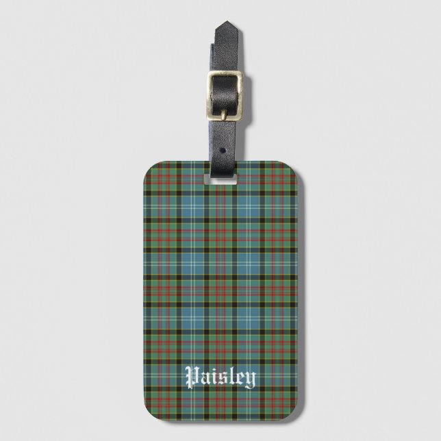 Étiquette À Bagage Scotland Paisley District Tartan Personnalisé (Devant Vertical)