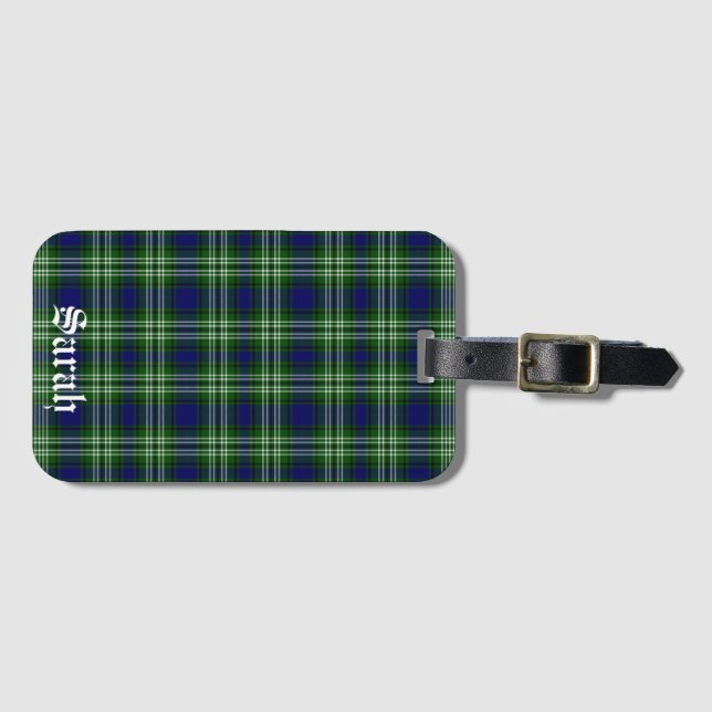 Étiquette À Bagage Scotland Tweedside District Tartan Personnalisé (Devant Horizontal)