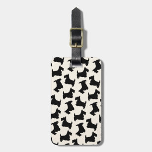 Étiquette À Bagage Scottish Terrier Scottie Motif de chien noir