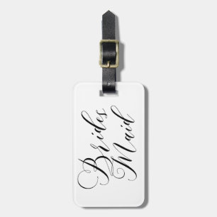ÉTIQUETTE À BAGAGE SCRIPT NOIR ÉLÉGANT FLOWING BRIDESMAID
