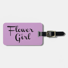 Étiquette À Bagage Script rétrospectif Fleur noir sur violet