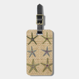 Étiquette À Bagage seashell pays français burlap plage chic starfish
