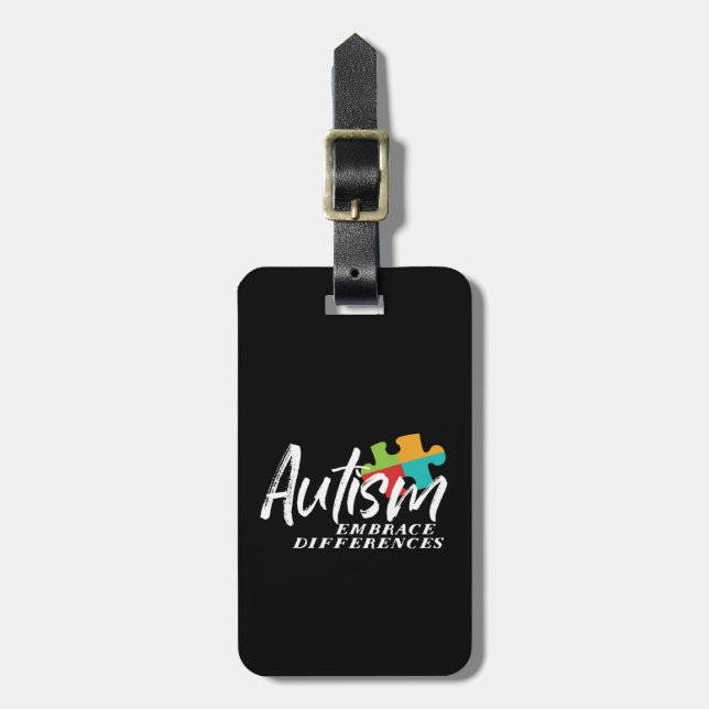 Étiquette À Bagage Sensibilisation sur l'autisme et support Faire fac (Devant Vertical)