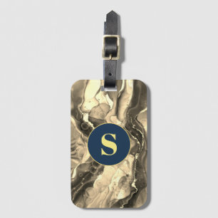Étiquette À Bagage Sépia Liquid Enk Tones, Monogramme Jouer Bagage T
