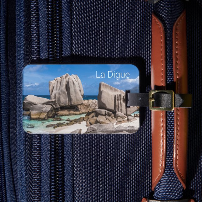 Étiquette À Bagage Seychelles La Digue Anse Marron Beach Vintage (Insitu Rectoal 4)