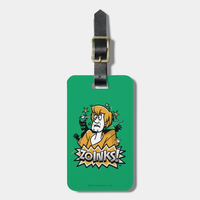 Étiquette À Bagage Shaggy "Zoinks !" Graphic halftone (Devant Vertical)