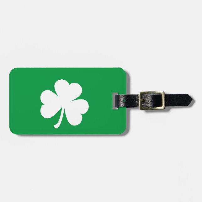 Étiquette À Bagage Shamrock irlandais sur mesure (Devant horizontal)