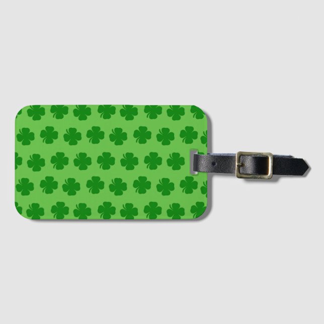 Étiquette À Bagage Shamrocks, Bonne Saint Patrick ! (Devant Horizontal)