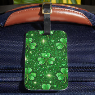 ÉTIQUETTE À BAGAGE SHAMROCKS CELTIQUES IRLANDAIS VERTS