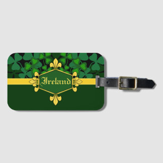Étiquette À Bagage Shamrocks verts de l'Irlande, personnaliser avec