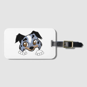 Étiquette À Bagage Shetland Sheepdog Blue Merle Tri Fouineur Dessin A