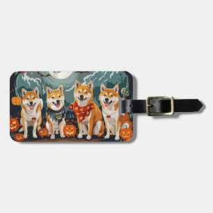 Étiquette À Bagage Shiba Inu Halloween Éffrayant
