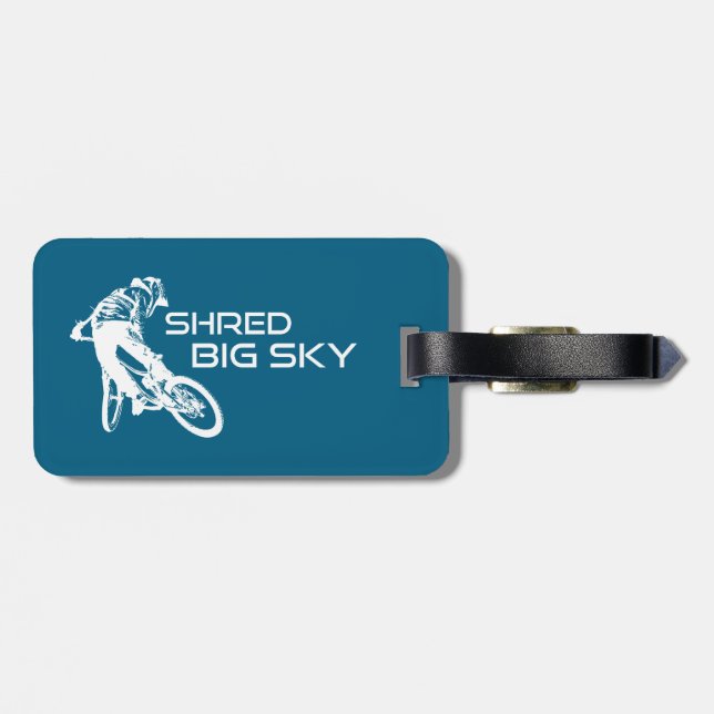 Étiquette À Bagage Shred Big Sky Montana Mountain Vélo (Dos horizontal)