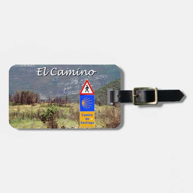Étiquette À Bagage Signe d'EL Camino De Santiago (légende) (Devant horizontal)