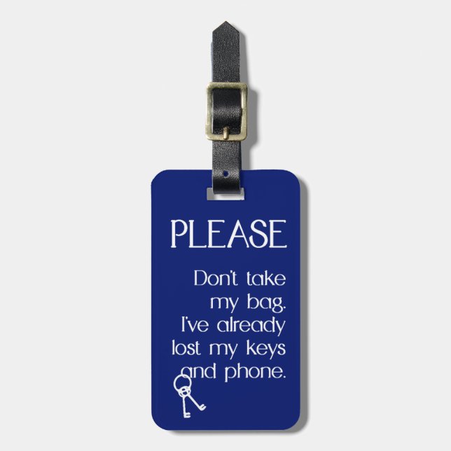Étiquette À Bagage S'il vous plaît, ne prenez pas mon sac ! (Devant Vertical)