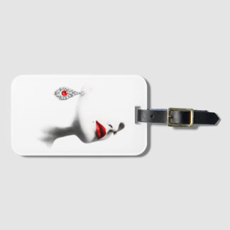 Étiquette À Bagage Silent Beauty – Monochrome Charcoal Art with Red