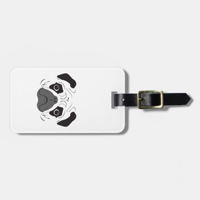 Étiquette À Bagage Silhouette carlin (Devant horizontal)