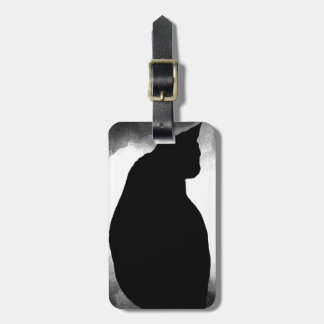 Étiquette À Bagage Silhouette de chat noir