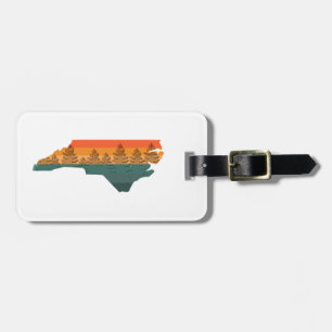 Étiquette À Bagage Silhouette de l'arbre de Caroline du Nord