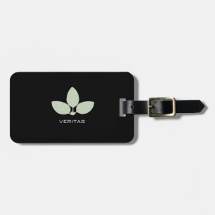 Étiquette À Bagage Silhouette élégante de feuille de laurier sur fond