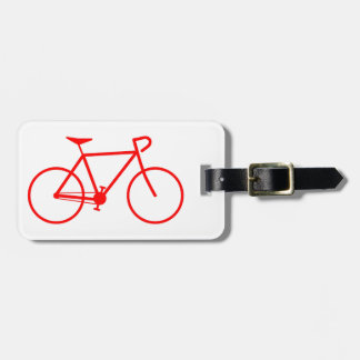 Étiquette À Bagage Silhouette rouge simple de bicyclette